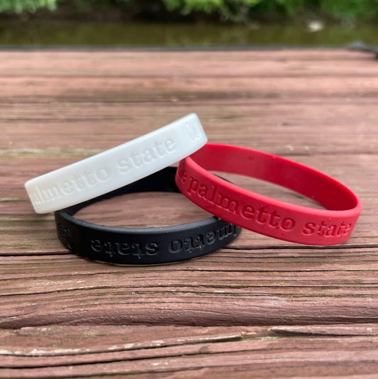 DUM SPIRO SPERO The Palmetto State South Carolina Silicone Wristbands | Garnet Black White