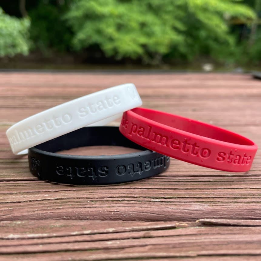 DUM SPIRO SPERO The Palmetto State South Carolina Silicone Wristbands | Garnet Black White