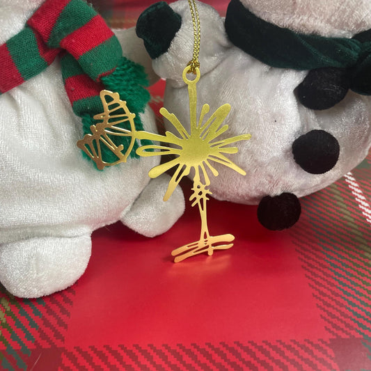 South Carolina Palmetto Tree Gold Christmas Ornament | Southern Gifts for Her Holiday Gifting