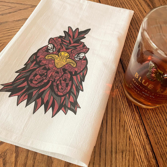 Mosaic Rooster 27"x27" Flour Sack Kitchen Towel | Bar Tea Home Bathroom