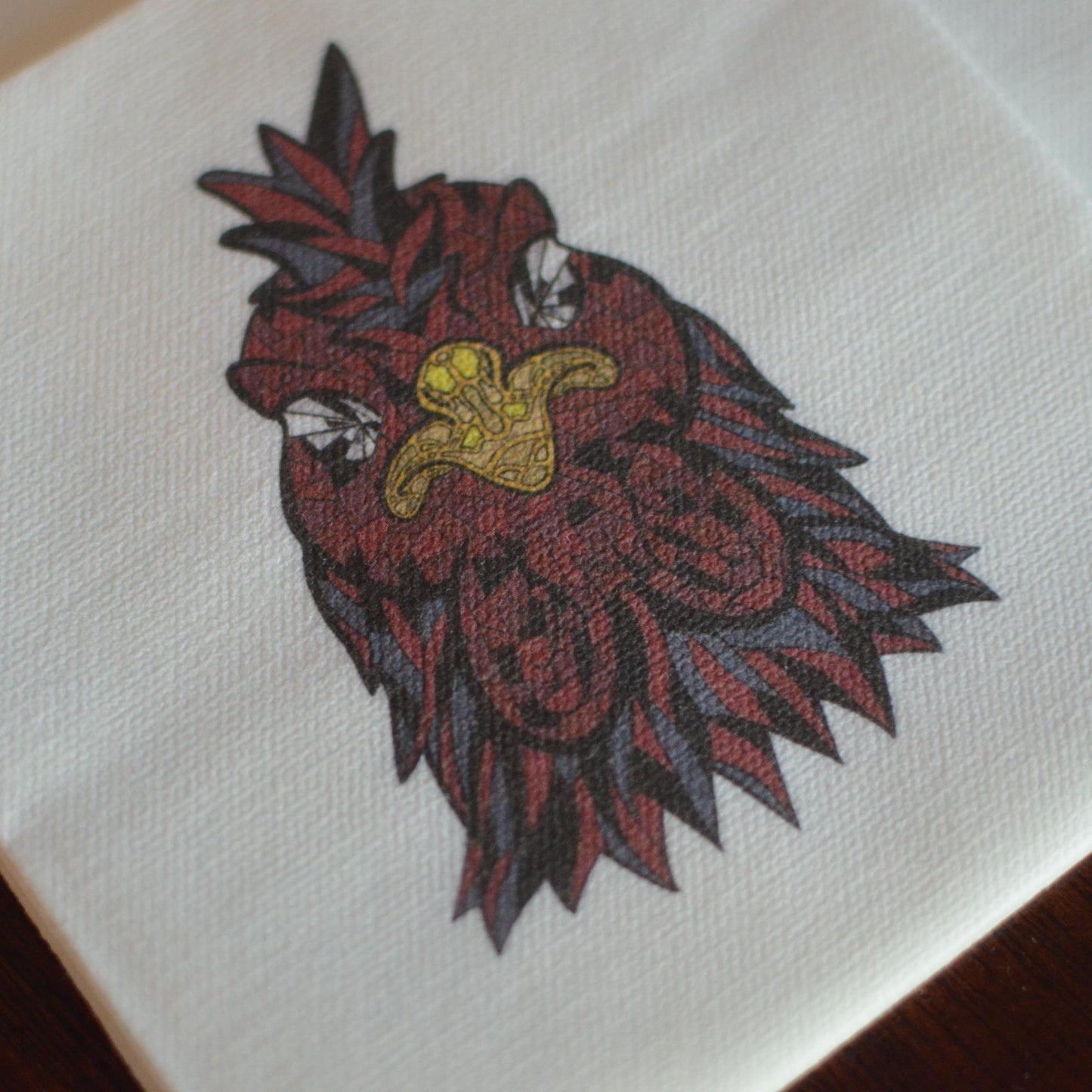 Mosaic Rooster Party Napkins - Set of 10, 4.75"x4.75" | Football Wedding Cocktail Gift College