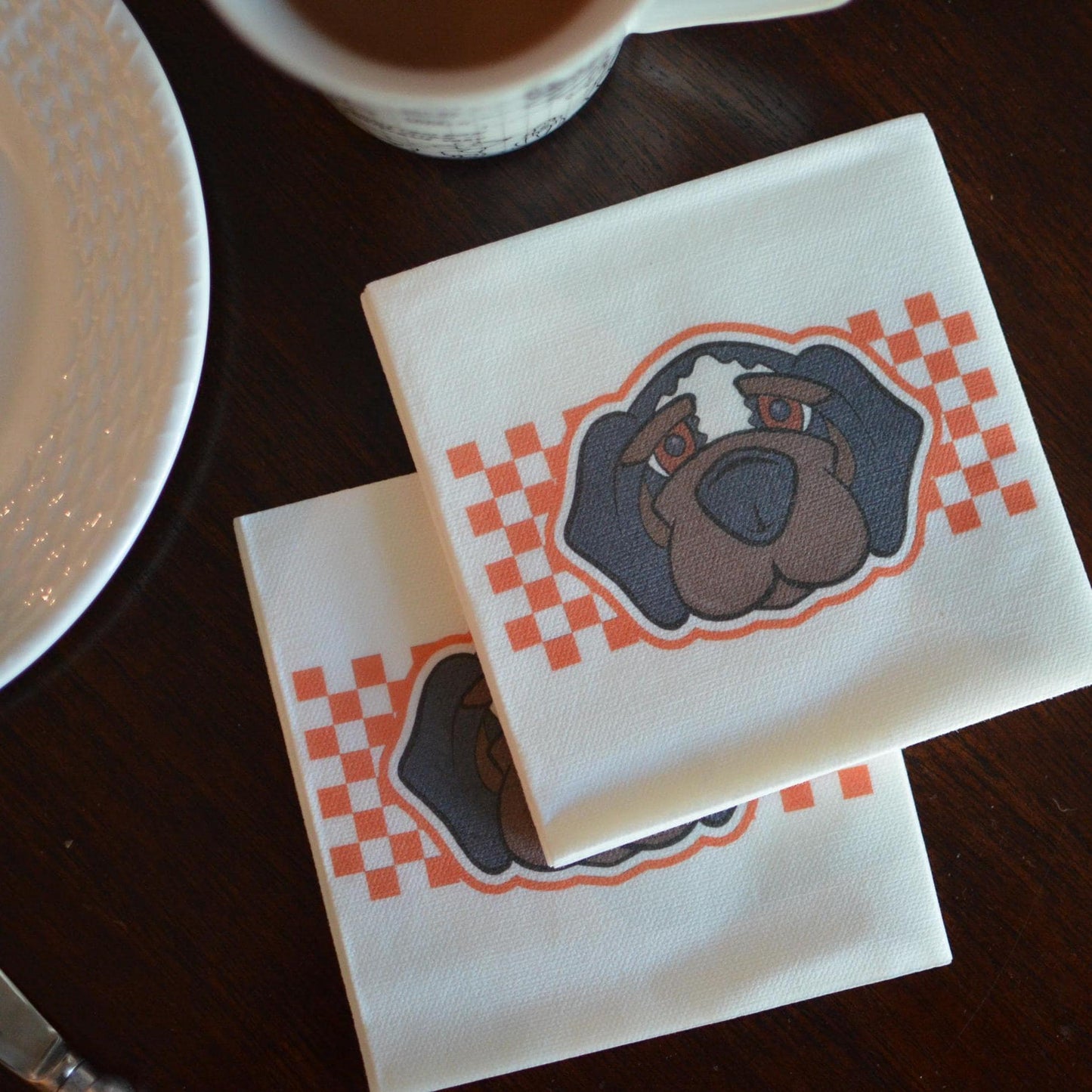 Hound Dog Cute Cartoon Animal Cocktail Napkins - Set of 10, 4.75"x4.75" | Event Wedding Party Paper Shower