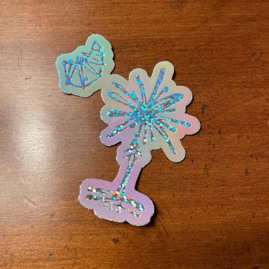 South Carolina Glitter Palmetto Tree Sticker