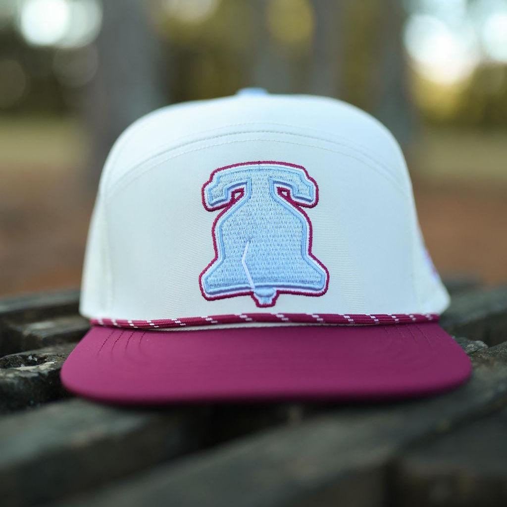 Philadelphia Liberty Bell Baseball Dark Red Throwback Snapback Rope Hat Gift