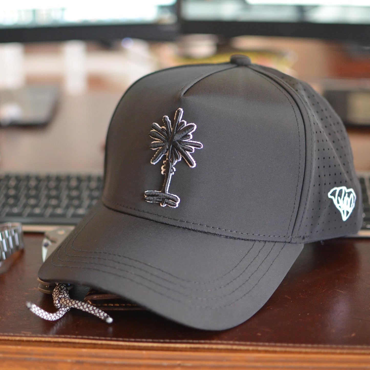 Curved "Stealth Black" South Carolina Palmetto Tree Embroidered Snapback | Football Gift Garnet Black Polyester Hat