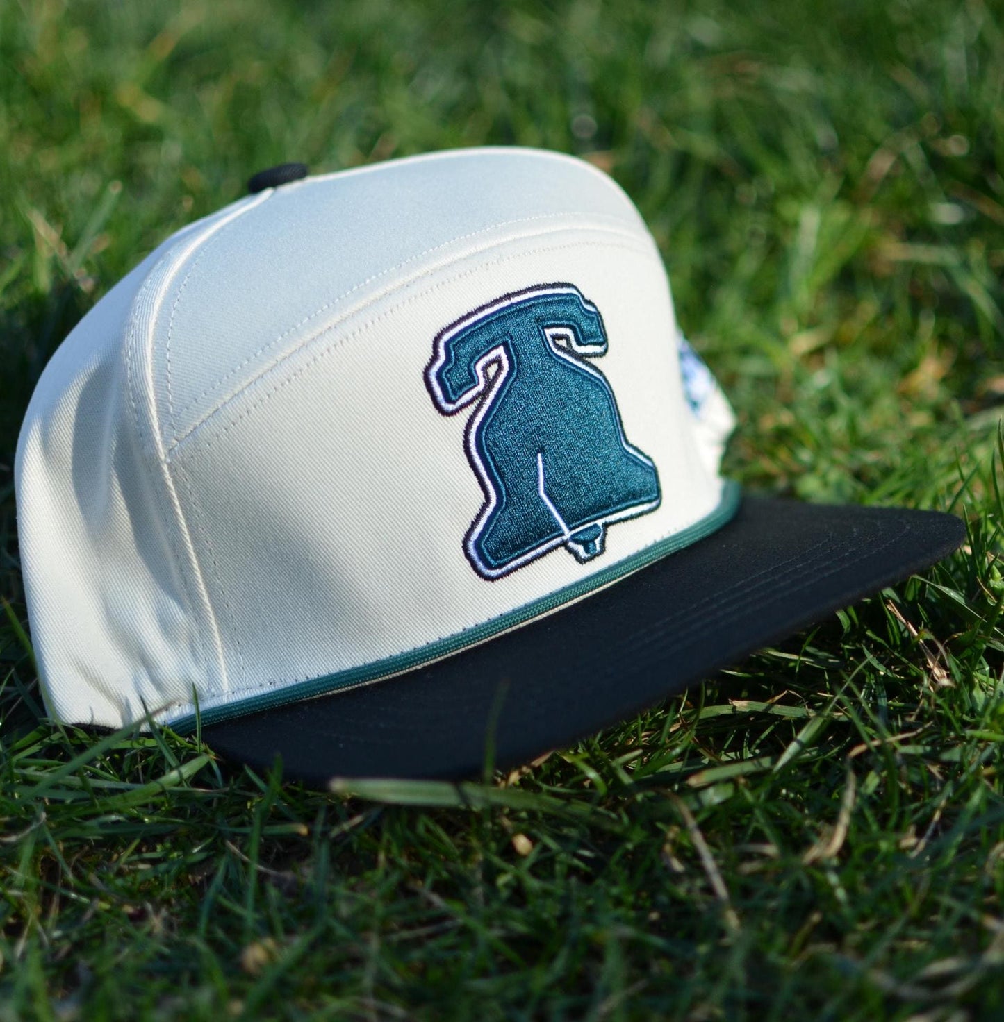 Philadelphia Dark Green Liberty Bell Throwback Snapback Hat | Crossover Gift for Him Football