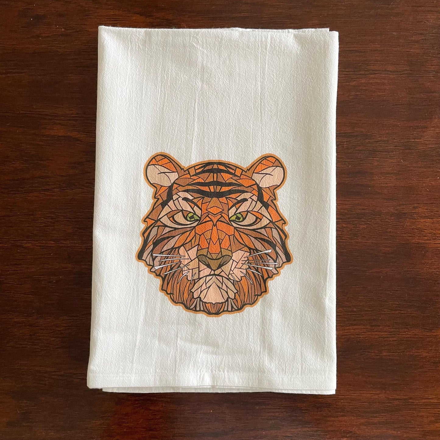 Mosaic Tiger 27"x27" Flour Sack Kitchen Towel | Bar Tea Home Bathroom
