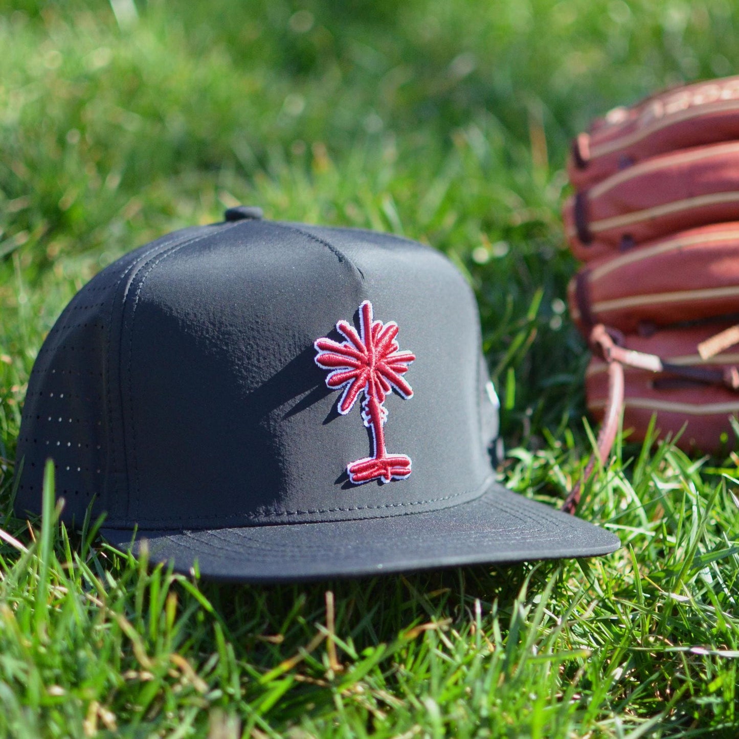 South Carolina Palmetto Tree Embroidered Snapback Polyester Rope Hat | Football Gift Garnet Black
