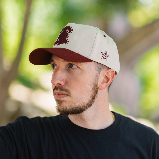 Curved Philadelphia Liberty Snapback Hat - Vintage Red