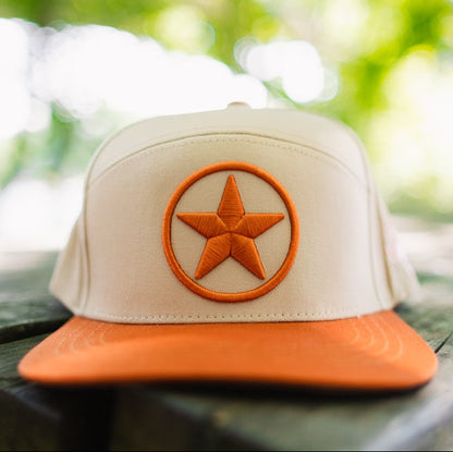 Two Tone Burnt Orange Texas Lone Star Snapback Hat