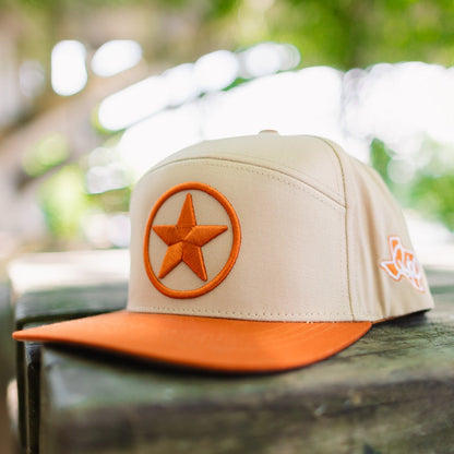 Two Tone Burnt Orange Texas Lone Star Snapback Hat