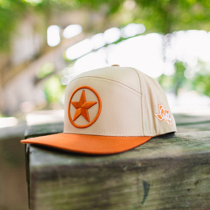Two Tone Burnt Orange Texas Lone Star Snapback Hat