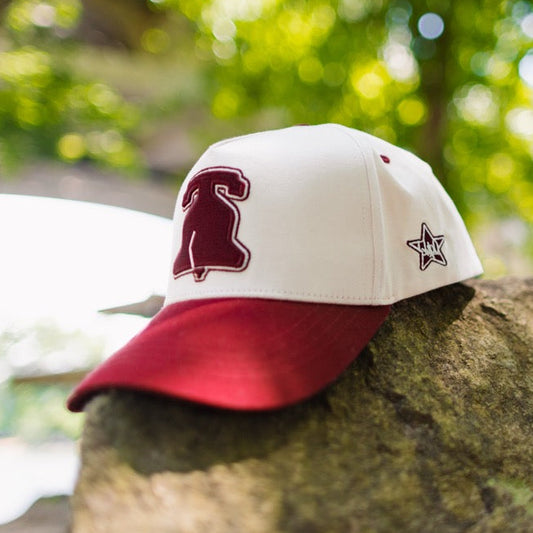 Curved Philly Vintage Red Cotton Snapback Hat