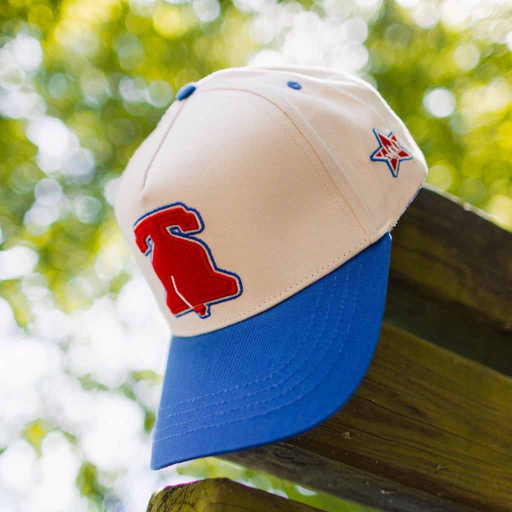 Curved Philadelphia Liberty Snapback Hat - Modern Blue