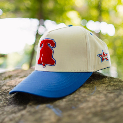 Curved Philadelphia Liberty Snapback Hat - Modern Blue