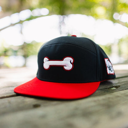 Black Georgia Dog Bone Snapback Hat