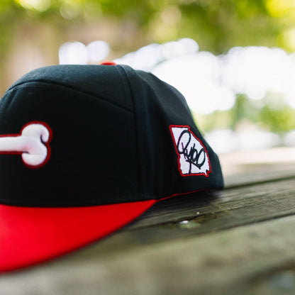 Black Georgia Dog Bone Snapback Hat