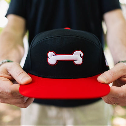 Black Georgia Dog Bone Snapback Hat