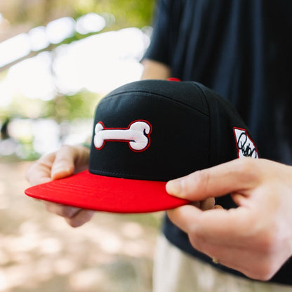 Black Georgia Dog Bone Snapback Hat