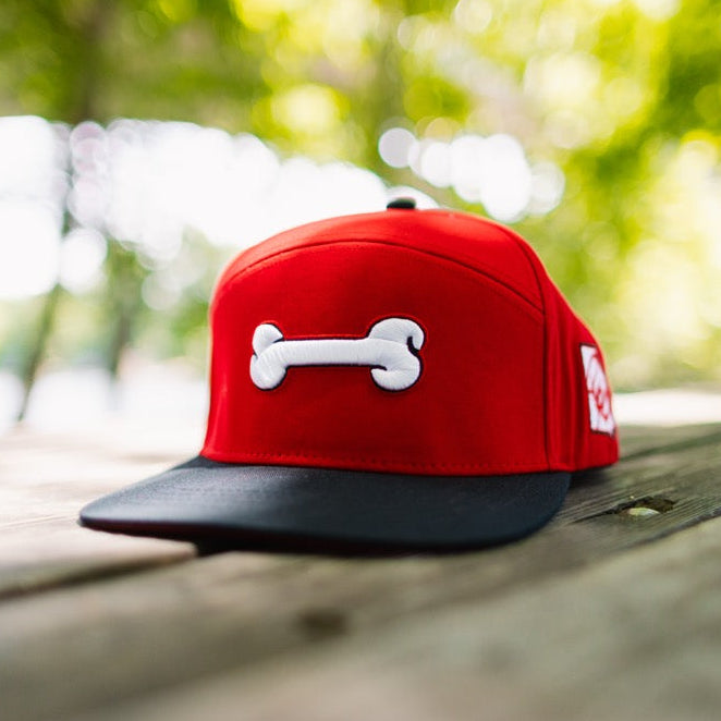 Red Georgia Dog Bone Snapback Hat