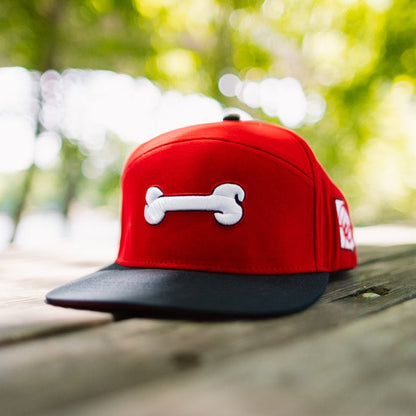 Red Georgia Dog Bone Snapback Hat