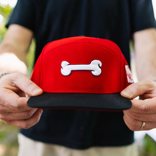 Red Georgia Dog Bone Snapback Hat