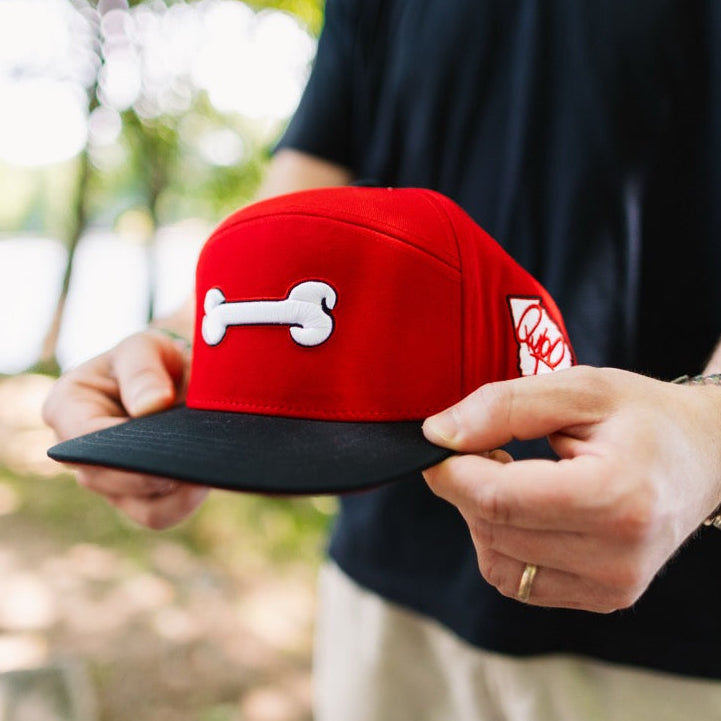 Red Georgia Dog Bone Snapback Hat