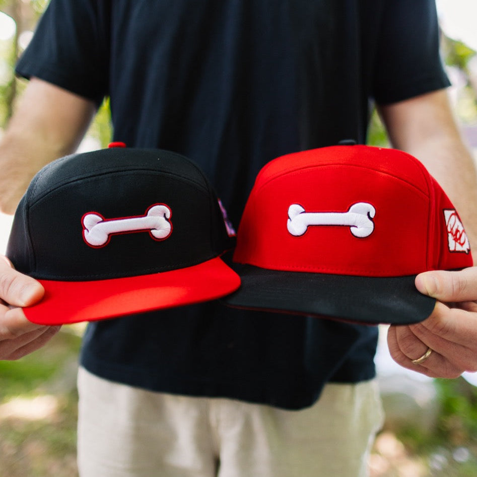 Red Georgia Dog Bone Snapback Hat