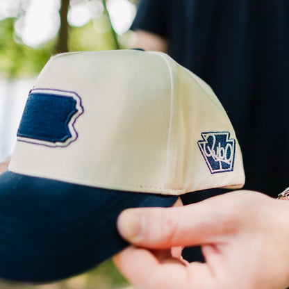 Curved State of Pennsylvania Blue Cotton Snapback Hat
