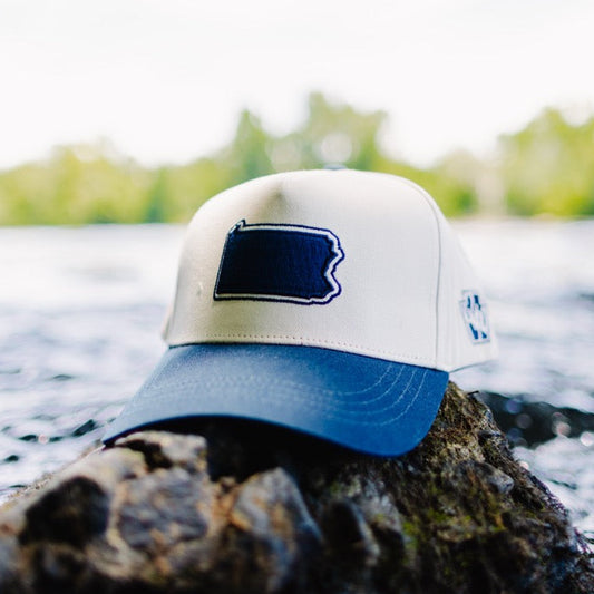 Curved State of Pennsylvania Blue Cotton Snapback Hat