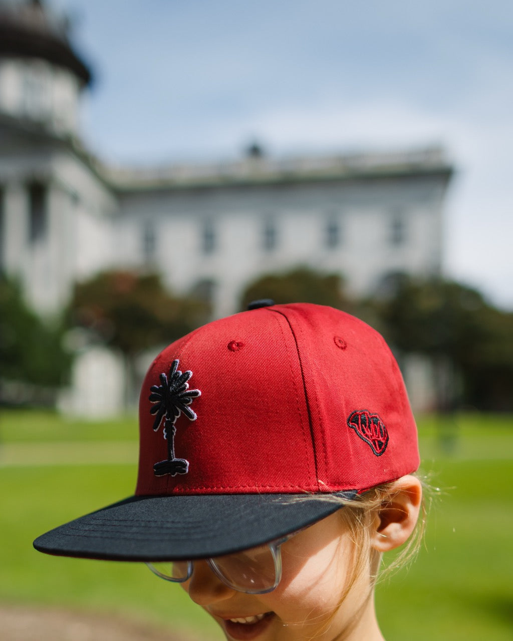 Kids Garnet + Black South Carolina Palmetto Snapback