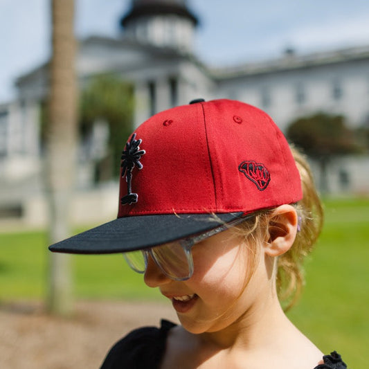 Kids Garnet + Black South Carolina Palmetto Snapback