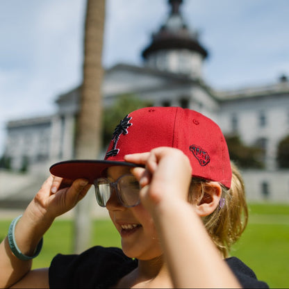Kids Garnet + Black South Carolina Palmetto Snapback