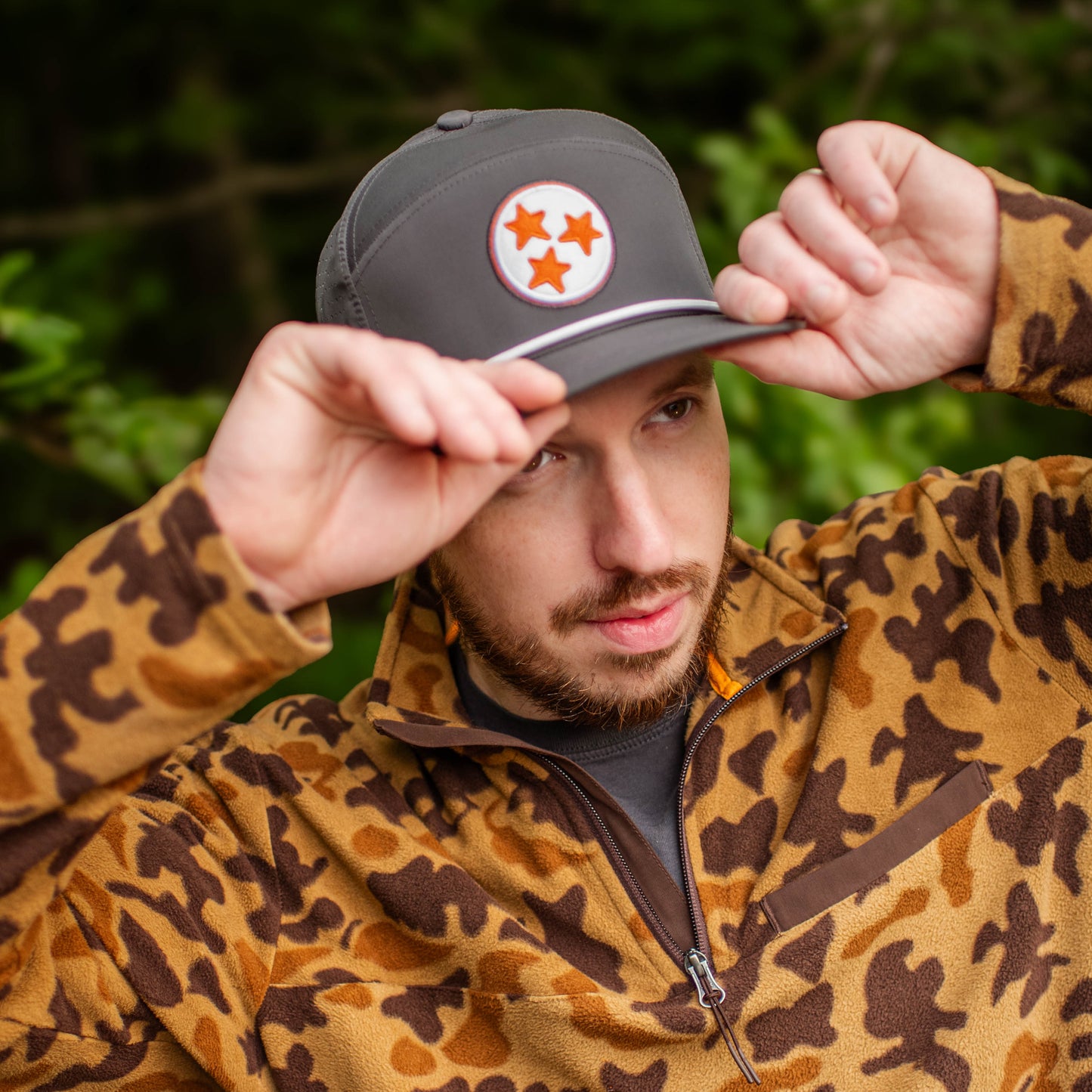 Tennessee Tri-Star Grey Embroidered Snapback