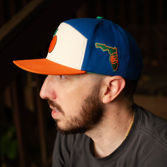 Florida Orange Sunshine State Snapback Hat