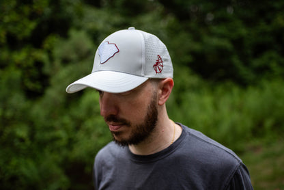 Curved White South Carolina State Snapback Hat