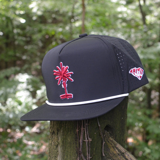 Black South Carolina Palmetto Tree Embroidered Snapback