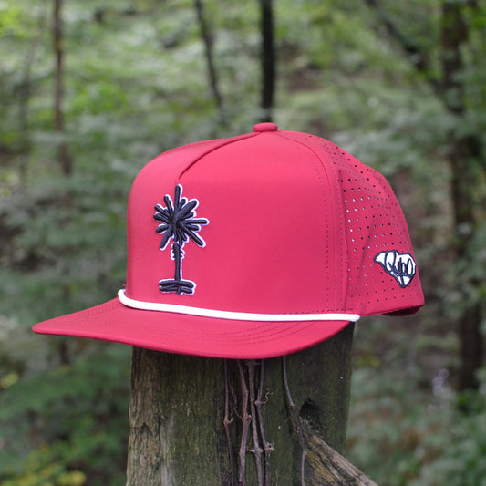 Garnet South Carolina Palmetto Tree Embroidered Snapback