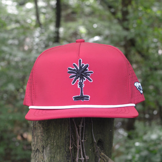 Garnet South Carolina Palmetto Tree Embroidered Snapback