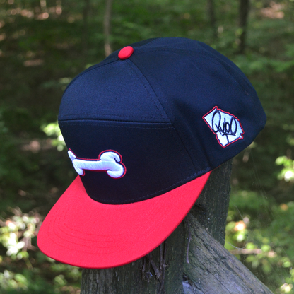 Black Georgia Dog Bone Snapback Hat