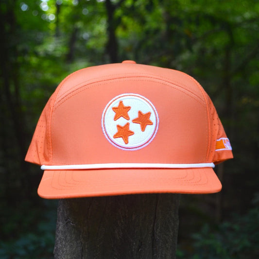 Orange Creamsicle Tennessee Tri-Star Embroidered Snapback