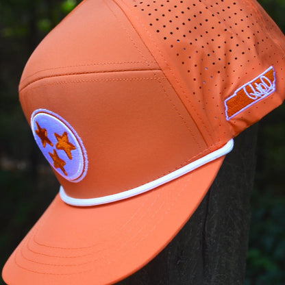 Orange Creamsicle Tennessee Tri-Star Embroidered Snapback