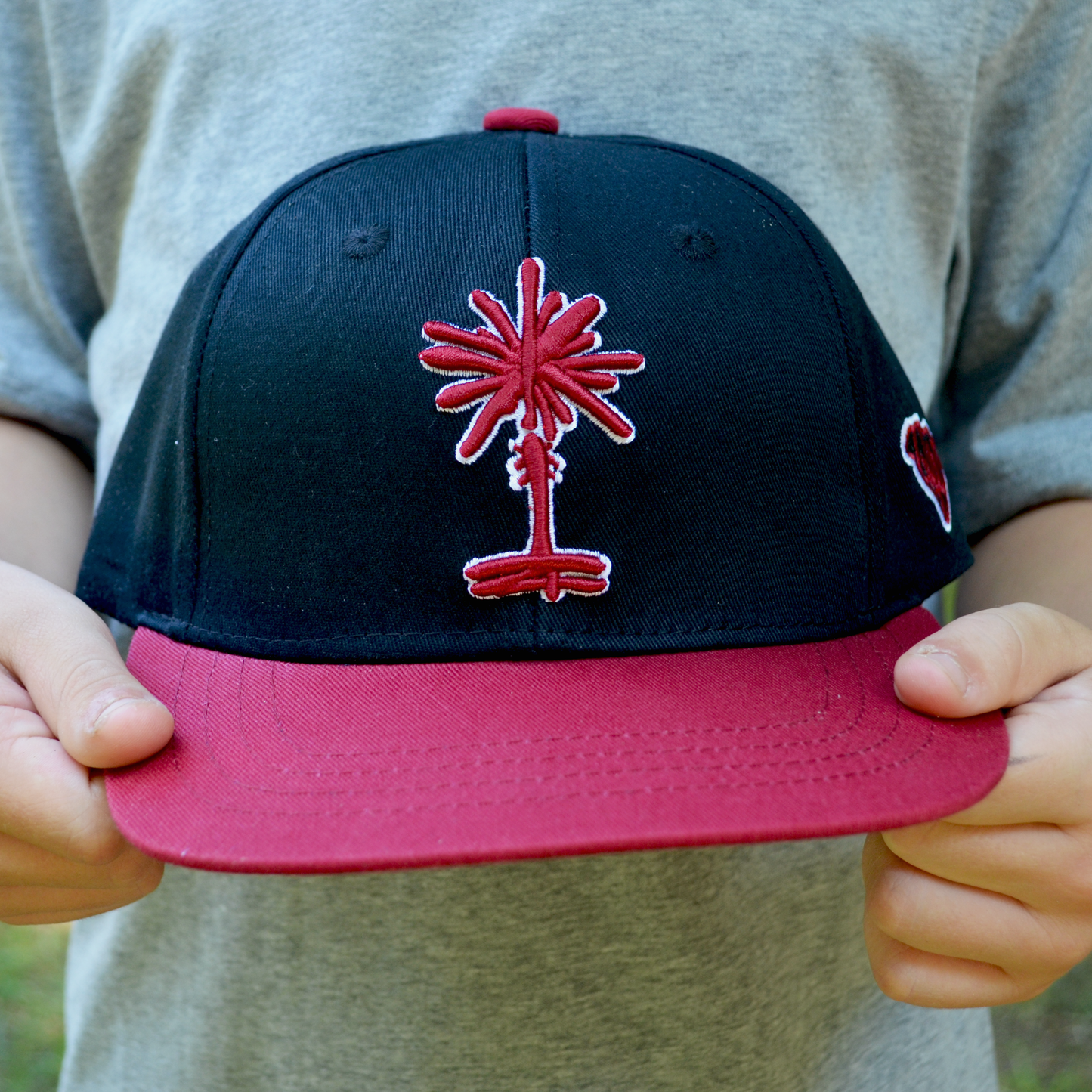 Kids Black + Garnet South Carolina Palmetto Snapback