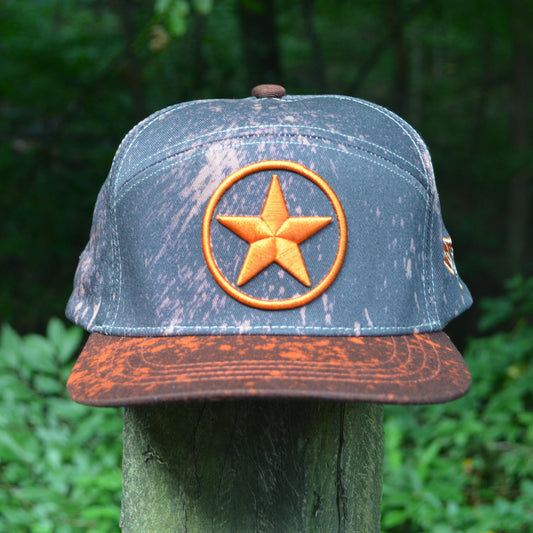 Texas Lone Star Dark Acid Wash Snapback Hat