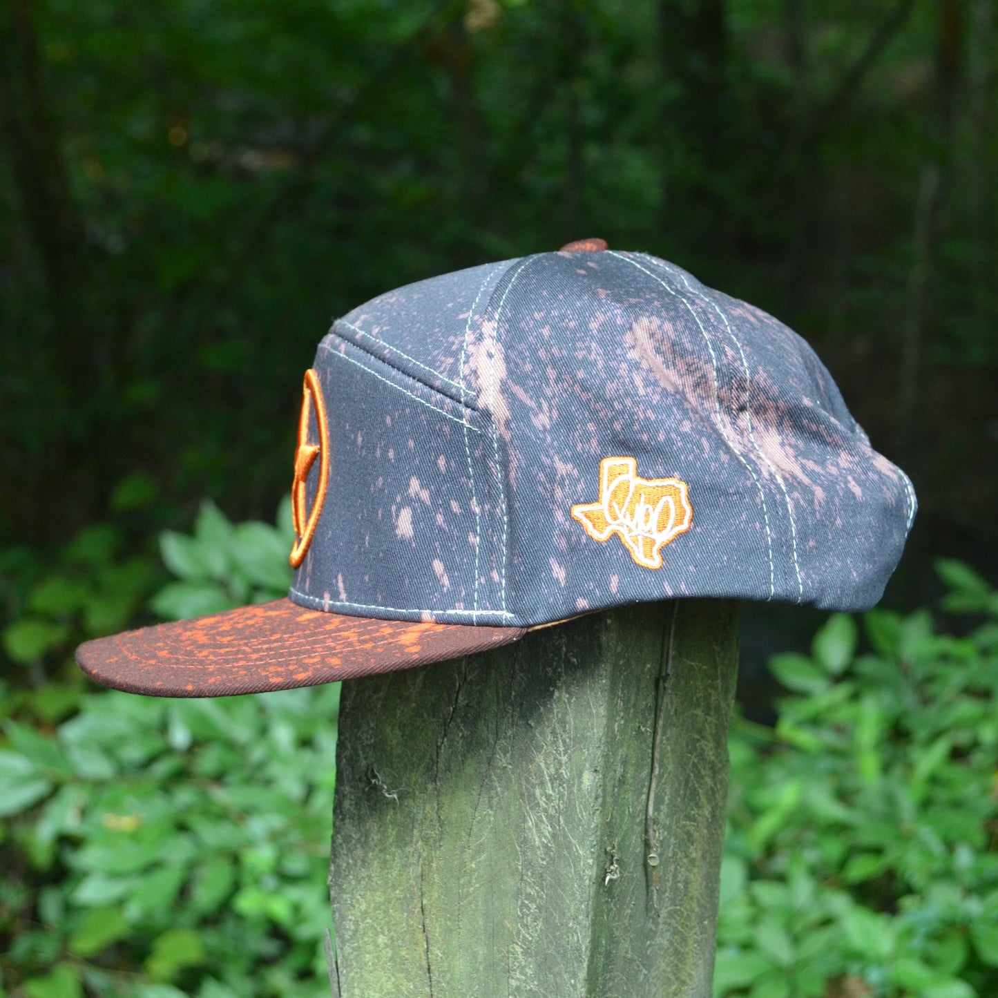 Texas Lone Star Dark Acid Wash Snapback Hat