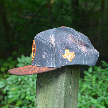 Texas Lone Star Dark Acid Wash Snapback Hat