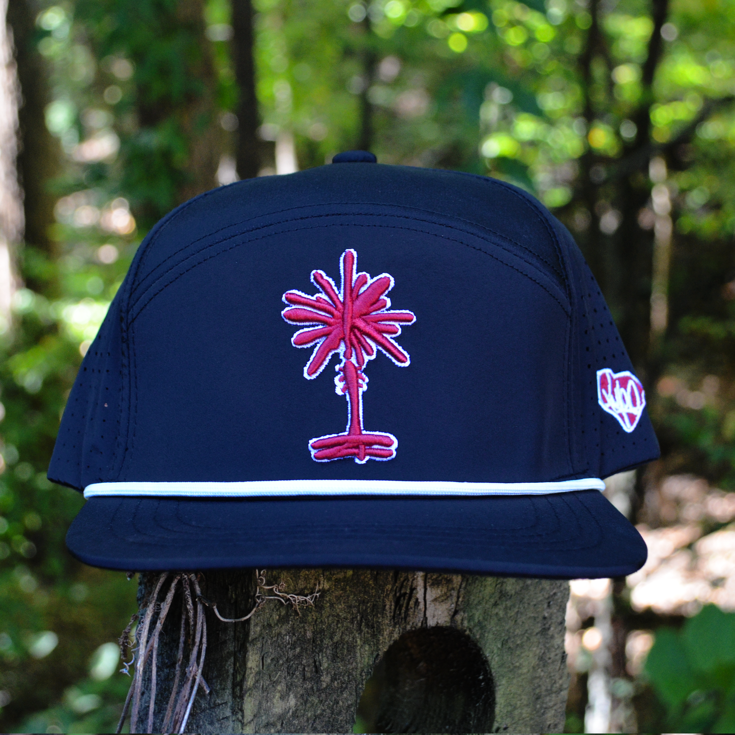 Black South Carolina Palmetto Tree Embroidered Snapback