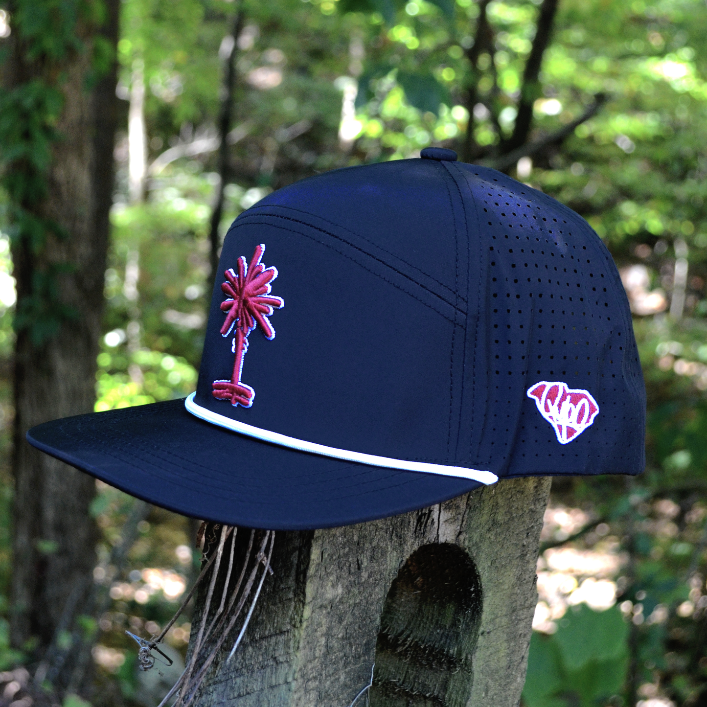 Black South Carolina Palmetto Tree Embroidered Snapback