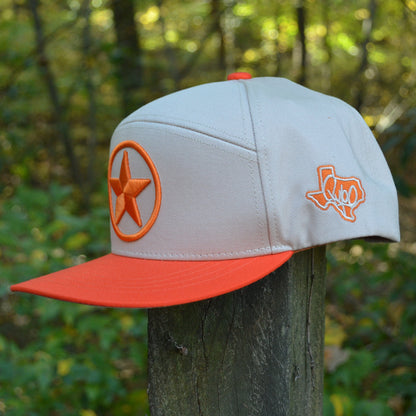 Bright Orange Texas Lone Star Snapback Hat