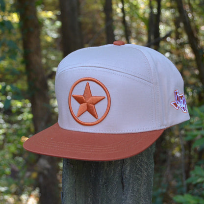 Two Tone Burnt Orange Texas Lone Star Snapback Hat